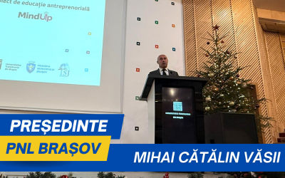 Cătălin Mihai Văsii, președinte PNL Brașov, prezent în Aula Universității Transilvania, la evenimentul de lansare a proiectului educațional MindUP