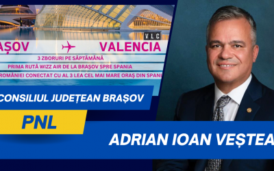 Adrian Ioan Veștea, Președinte CJ Brașov: Din 3 noiembrie, Aeroportul Internațional Brașov-Ghimbav va avea o nouă legătură aeriană directă Brașov – Valencia